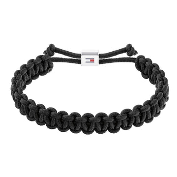 Ανδρικό βραχιόλι πλεχτό Tommy Hilfiger 2790496 υφασμάτινο σε μαύρο χρώμα.